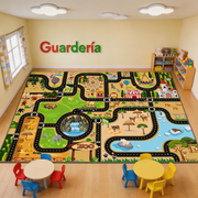 Tapete Infantil de Juego con Pista de Carreras y Ciudad - 1