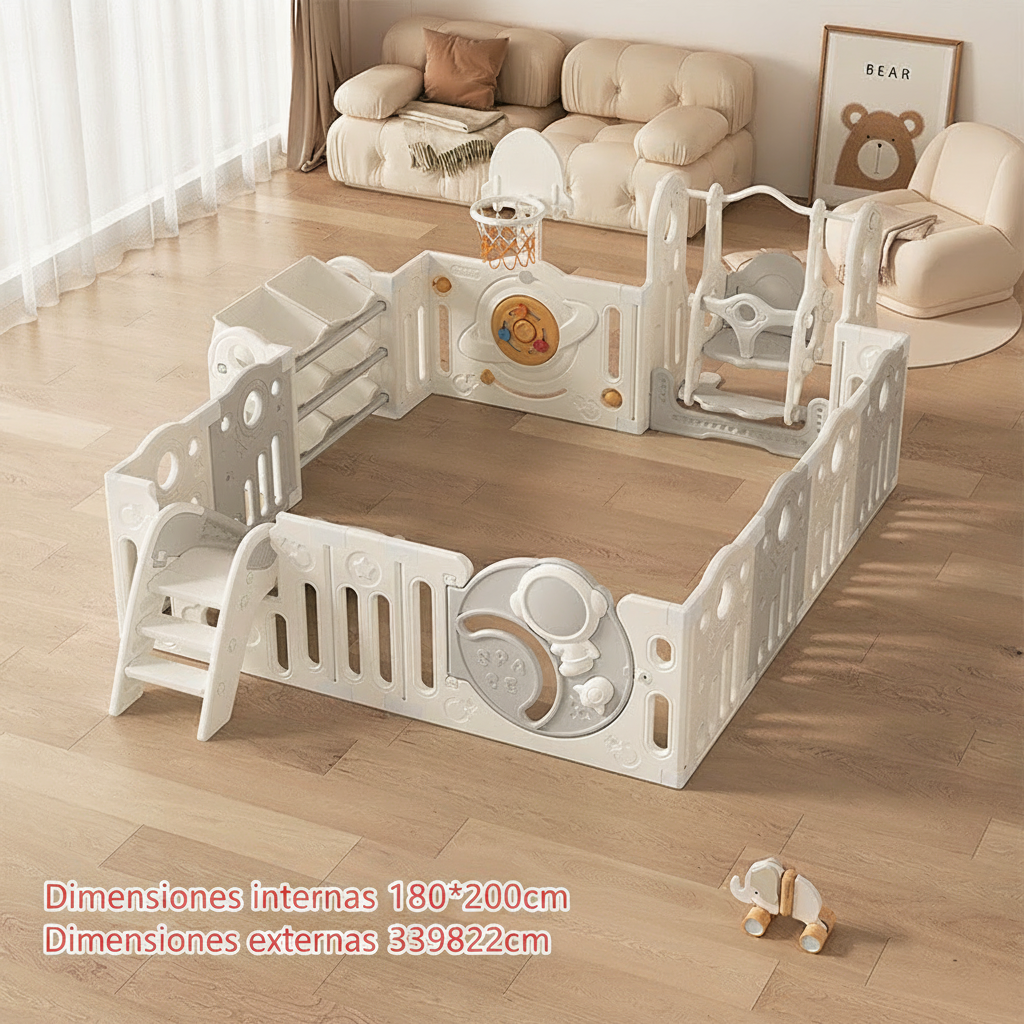 Corral de juego para bebé con accesorios