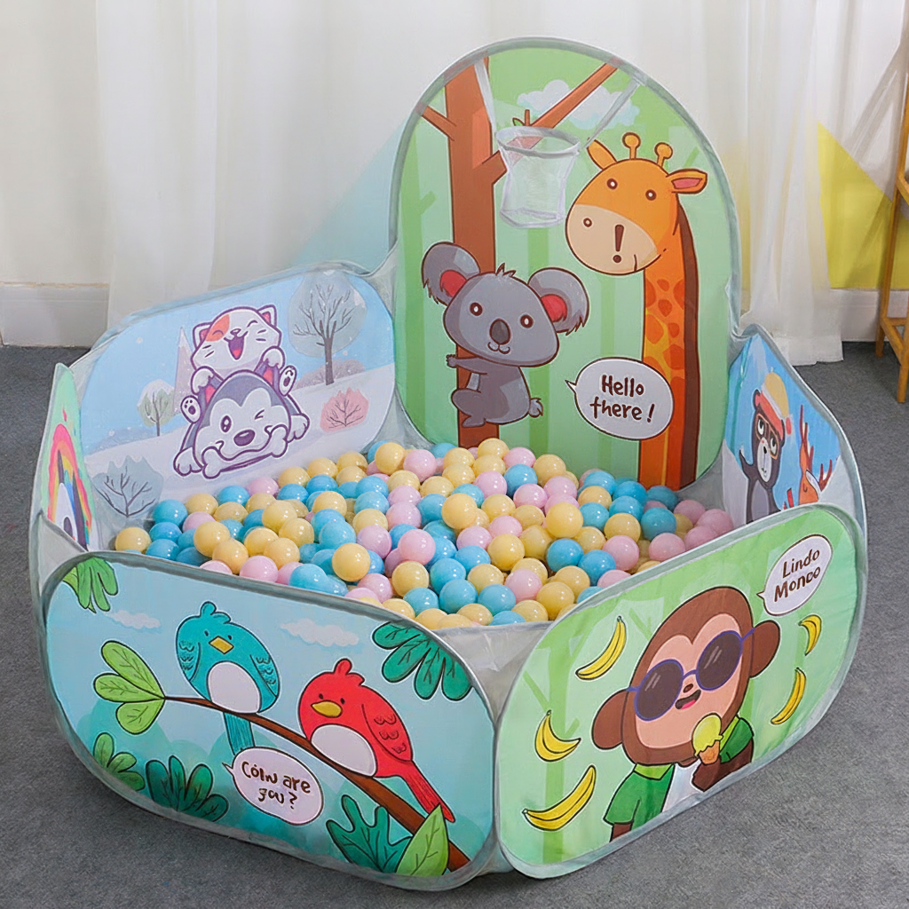 Alberca de pelotas plegable con tienda infantil - 3