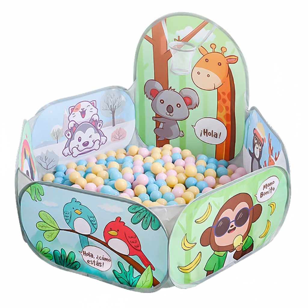 Alberca de pelotas plegable con tienda infantil - 4