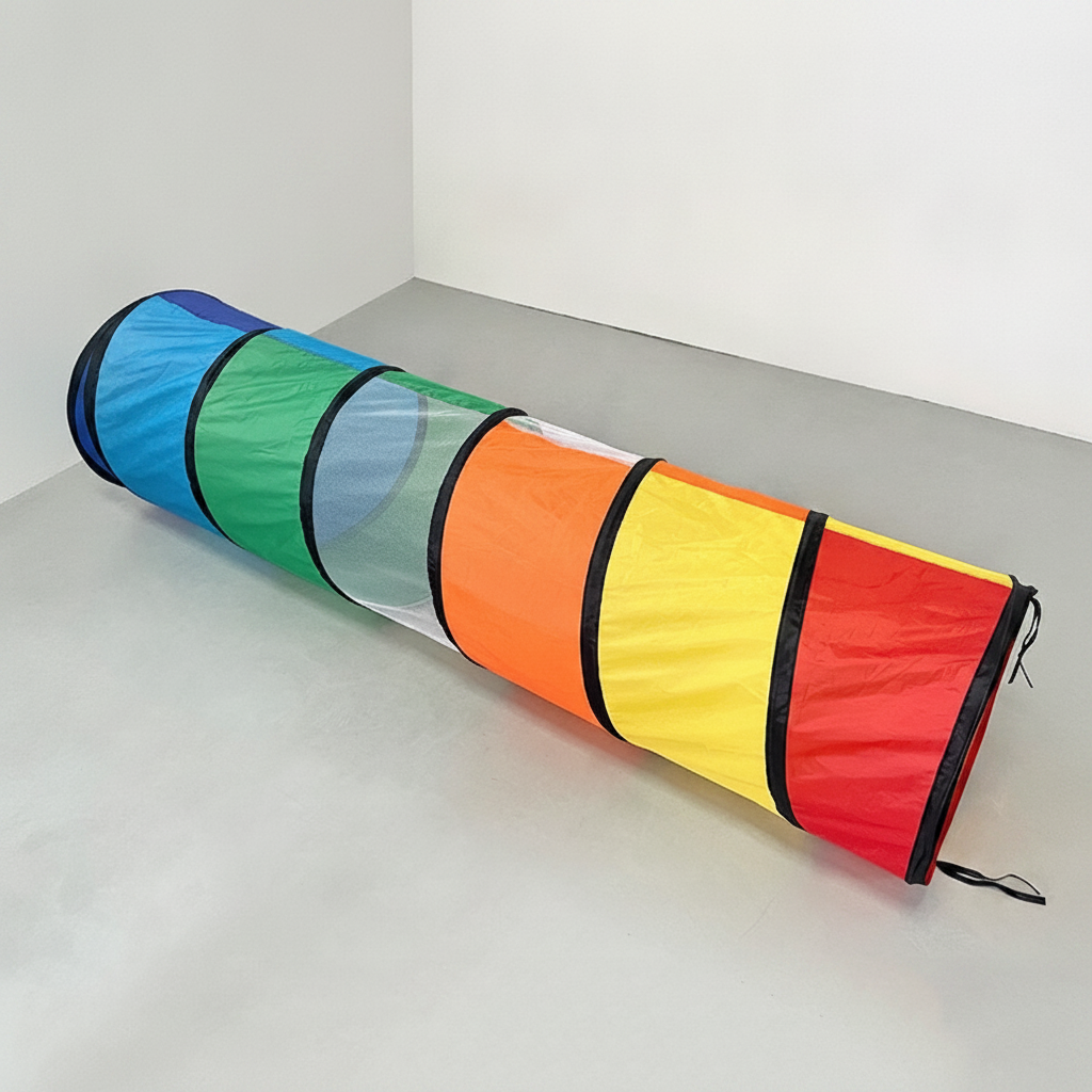 Túnel de gateo arcoíris plegable para niños - 8