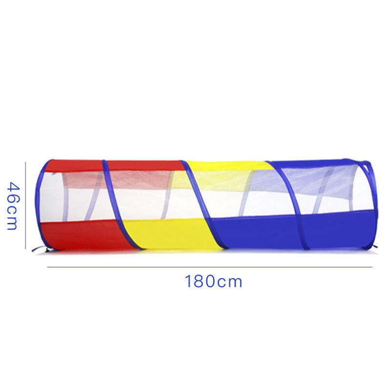 Túnel de gateo arcoíris plegable para niños