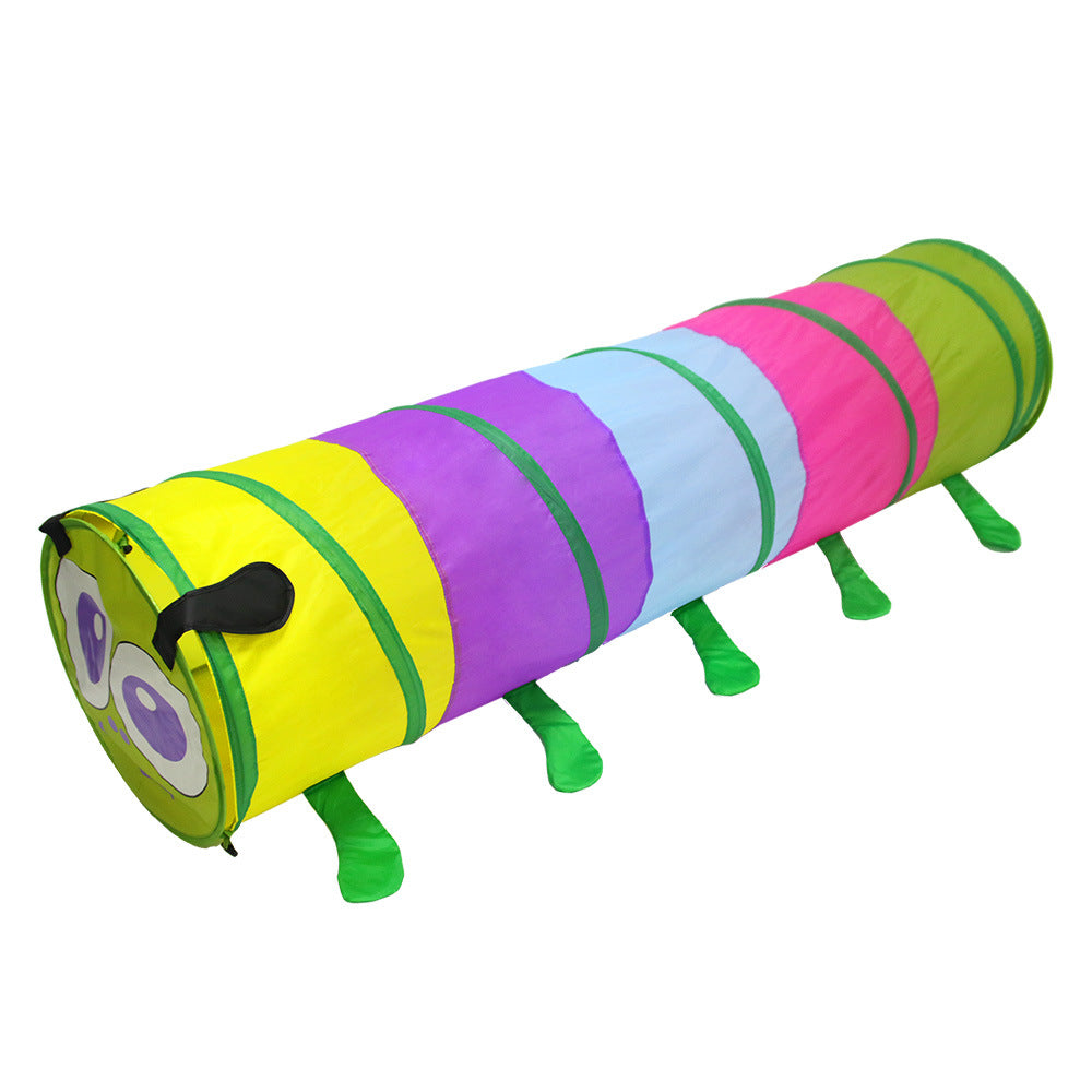 Túnel de gateo arcoíris plegable para niños