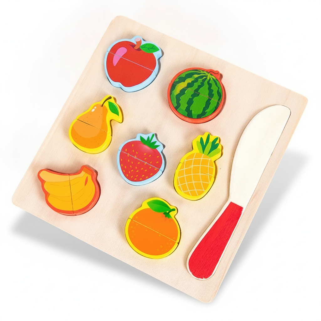 Puzzle de madera Montessori corta frutas y verduras - 7