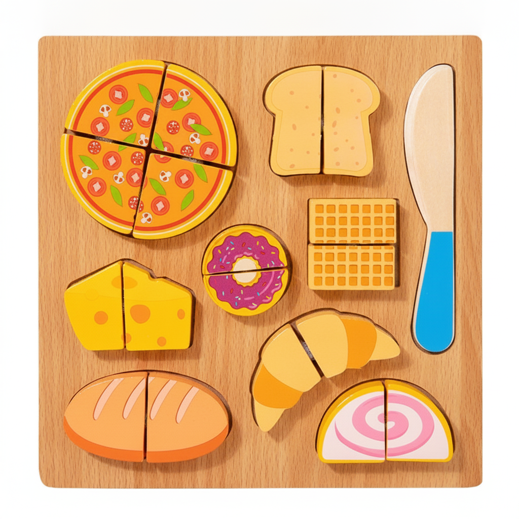 Puzzle de madera Montessori corta frutas y verduras - 9