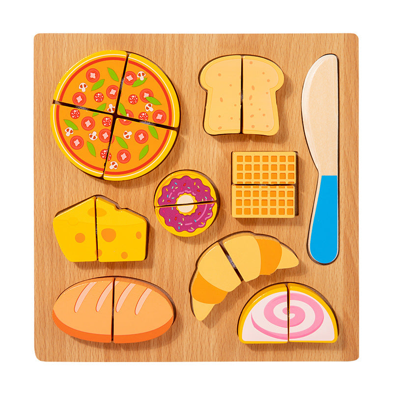 Puzzle de madera Montessori corta frutas y verduras