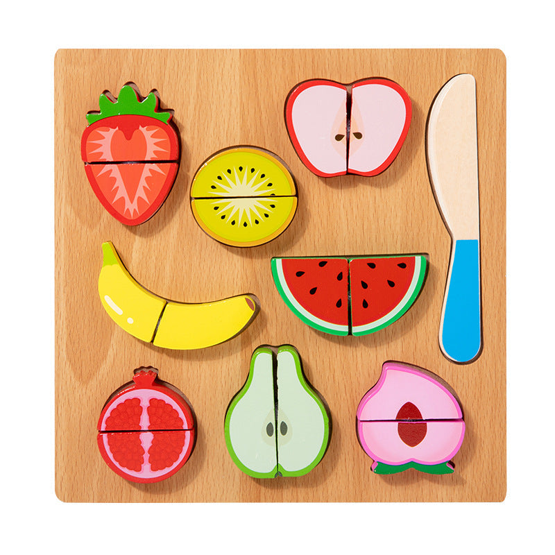 Puzzle de madera Montessori corta frutas y verduras