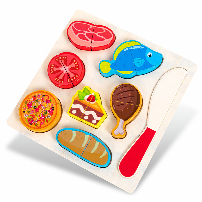 Puzzle de madera Montessori corta frutas y verduras