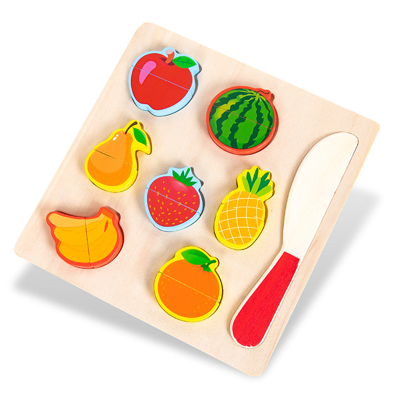 Puzzle de madera Montessori corta frutas y verduras
