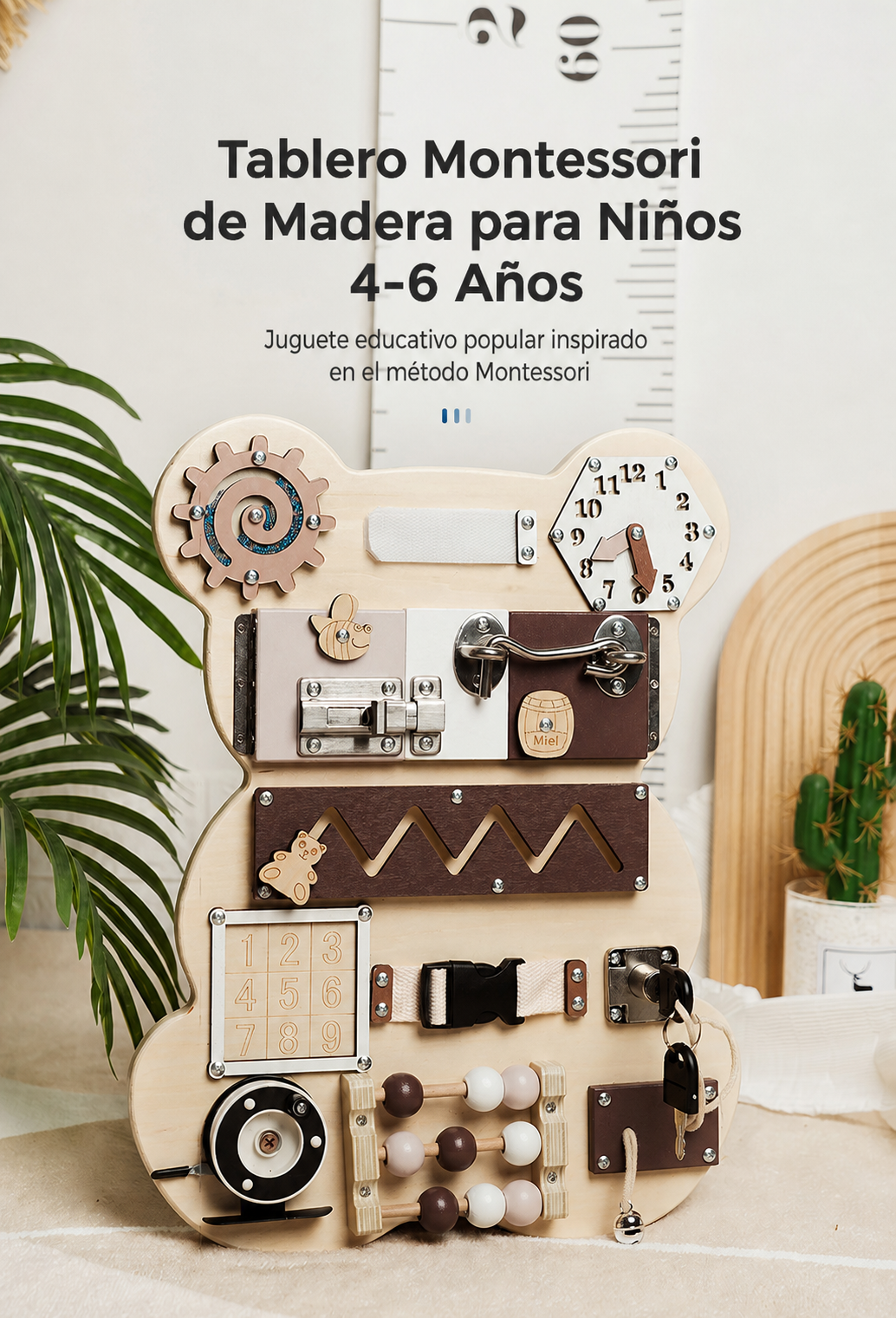Tablero Montessori de Madera para Niños 4-6 Años - 1
