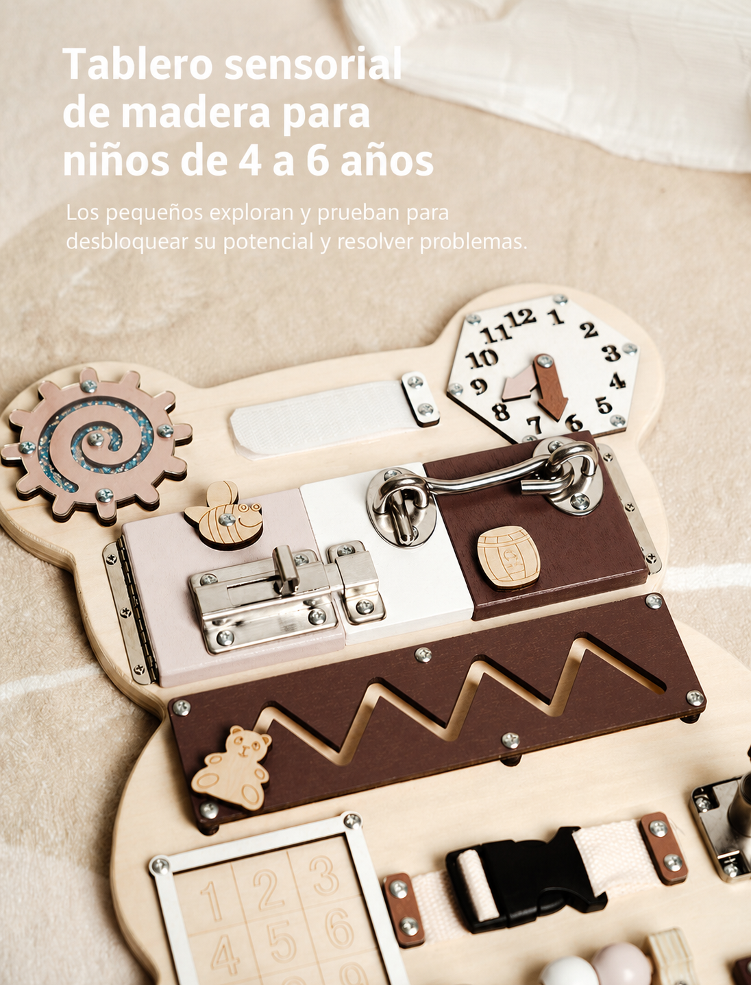 Tablero Montessori de Madera para Niños 4-6 Años - 13