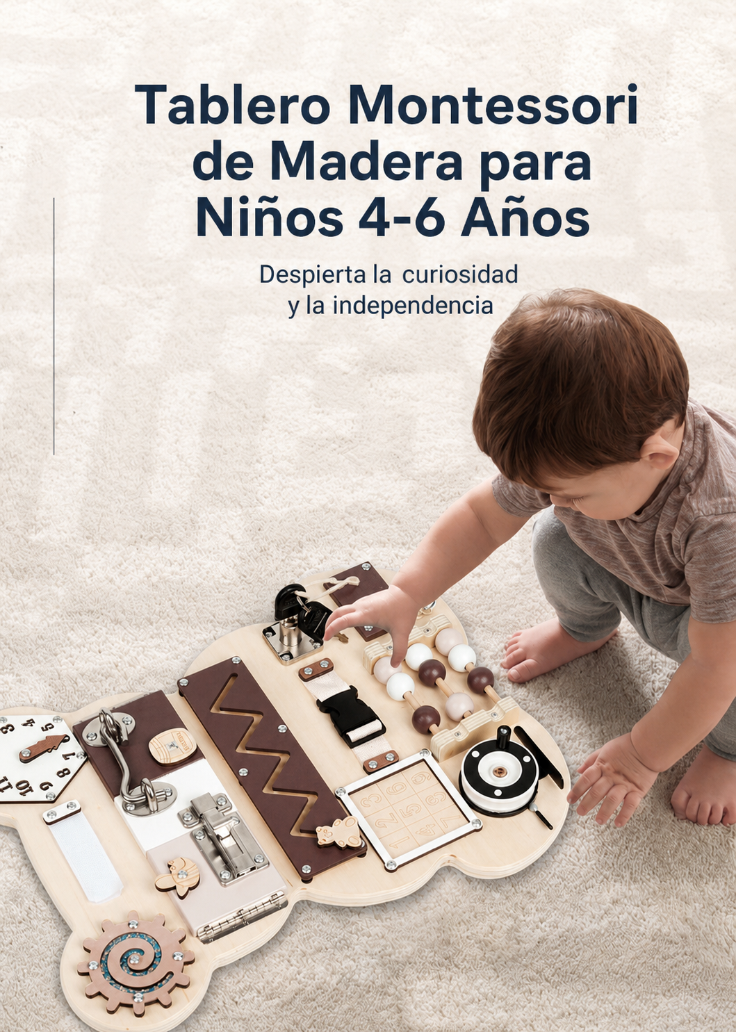 Tablero Montessori de Madera para Niños 4-6 Años - 16