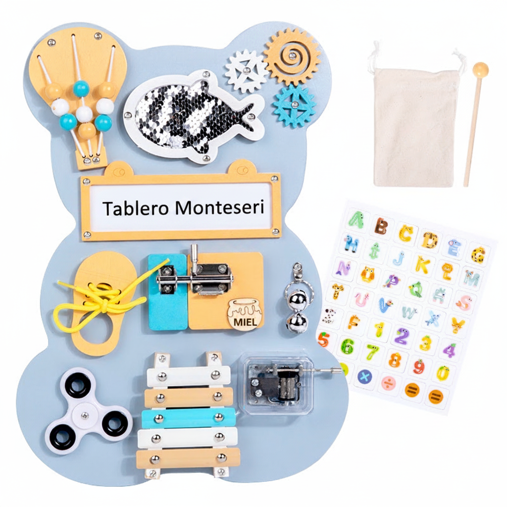 Tablero Montessori de Madera para Niños 4-6 Años - 7