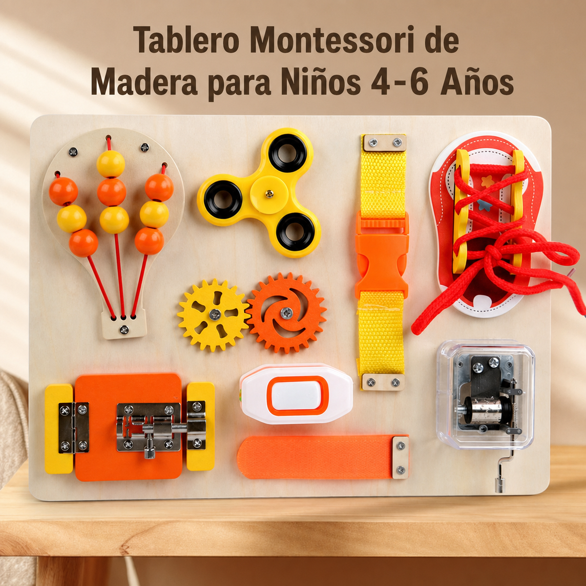 Tablero Montessori de Madera para Niños 4-6 Años - 9