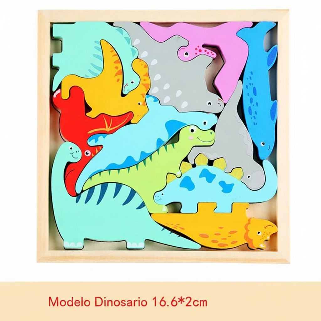 Rompecabezas 3D de madera para bebés 16.6 cm - 7