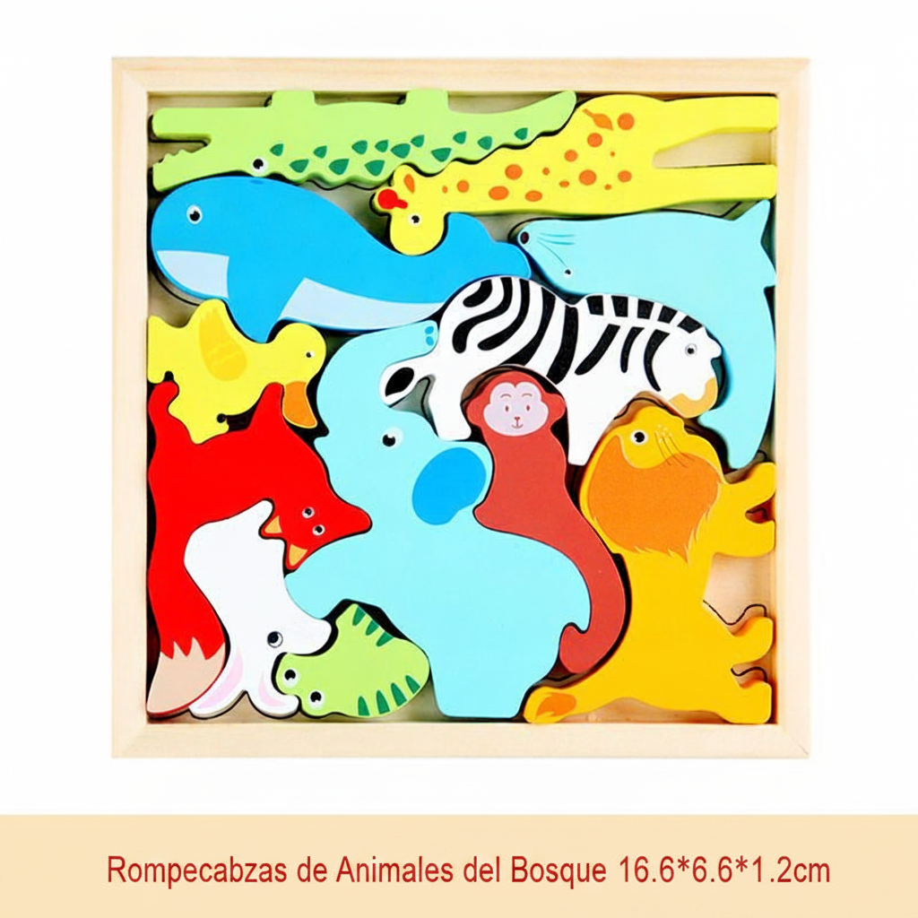 Rompecabezas 3D de madera para bebés 16.6 cm - 8