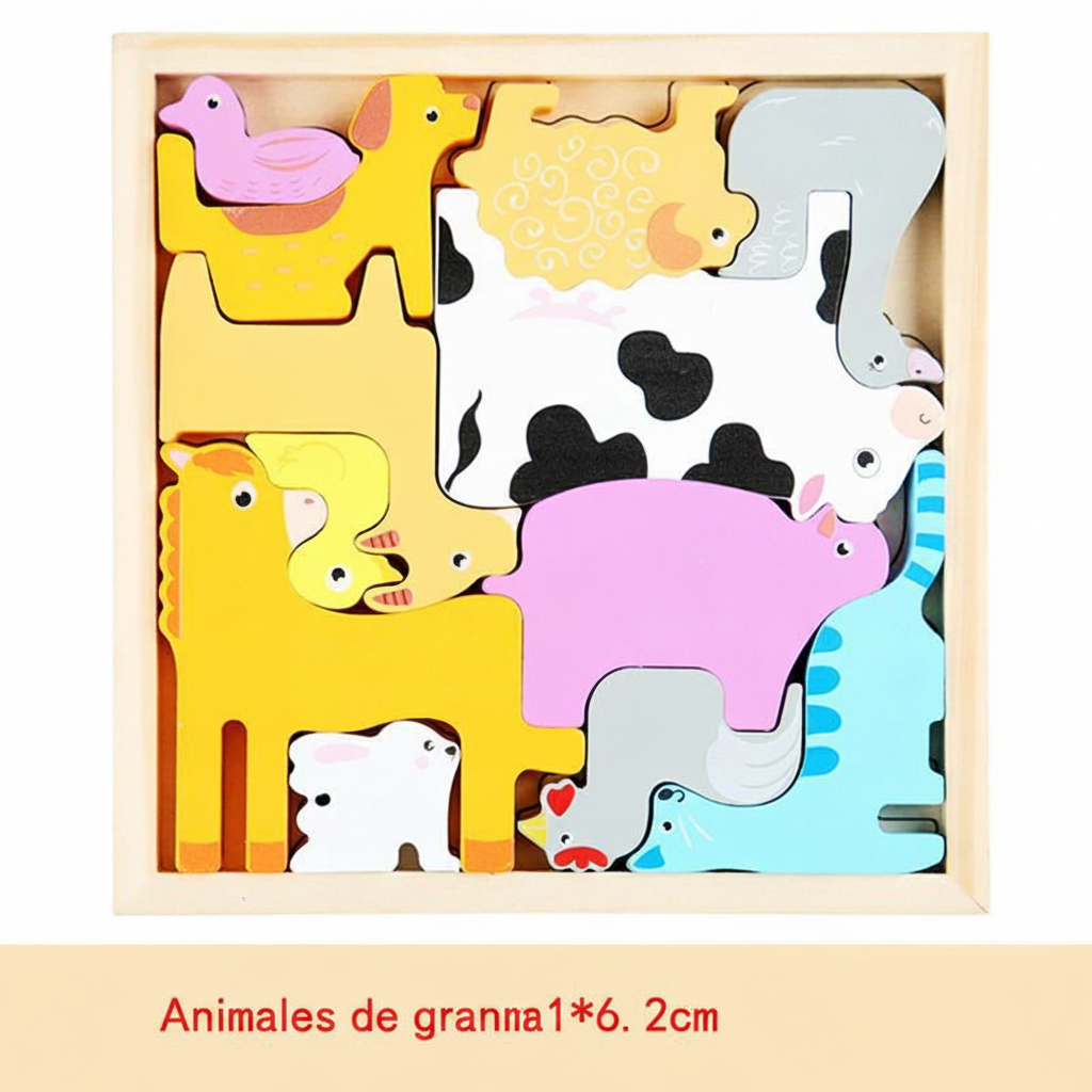 Rompecabezas 3D de madera para bebés 16.6 cm - 9
