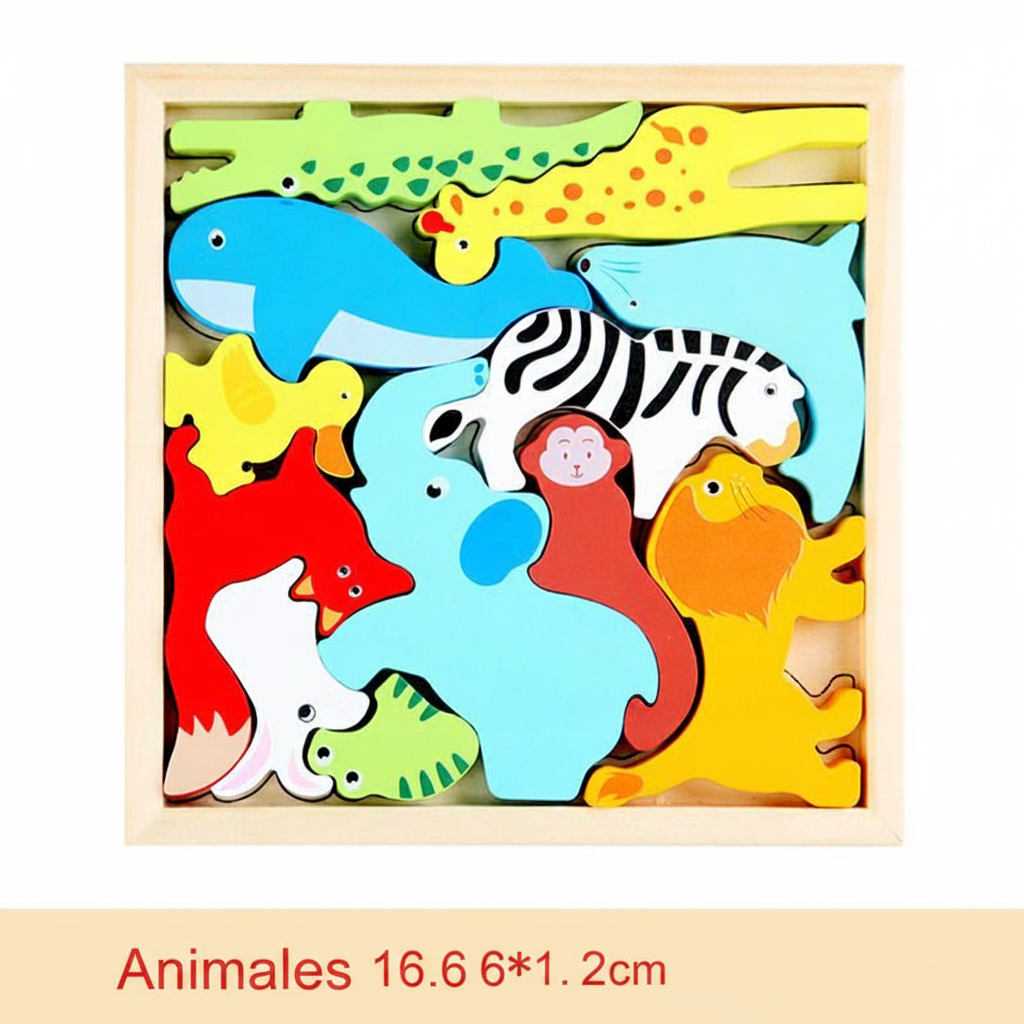 Rompecabezas 3D de madera para bebés 16.6 cm