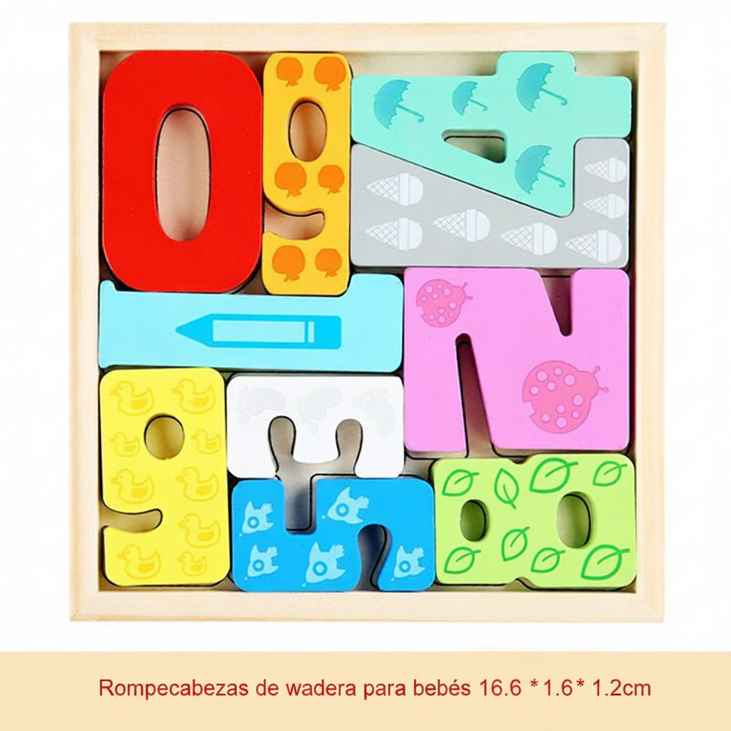 Rompecabezas 3D de madera para bebés 16.6 cm