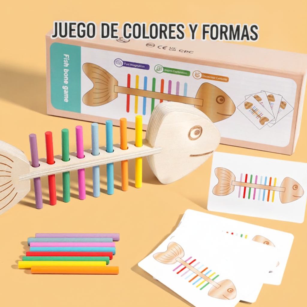Juego Montessori de Espina de Pez para Colores - 1