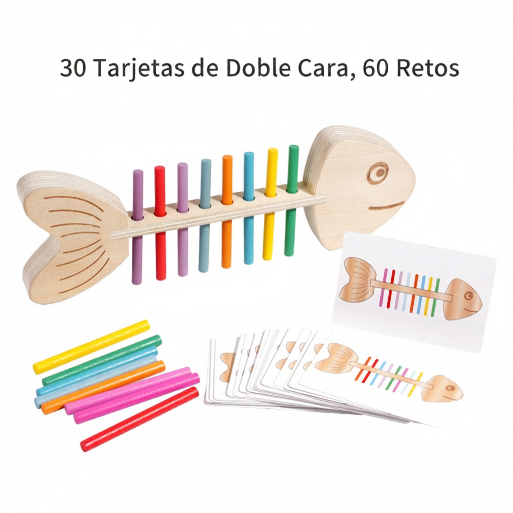 Juego Montessori de Espina de Pez para Colores - 3
