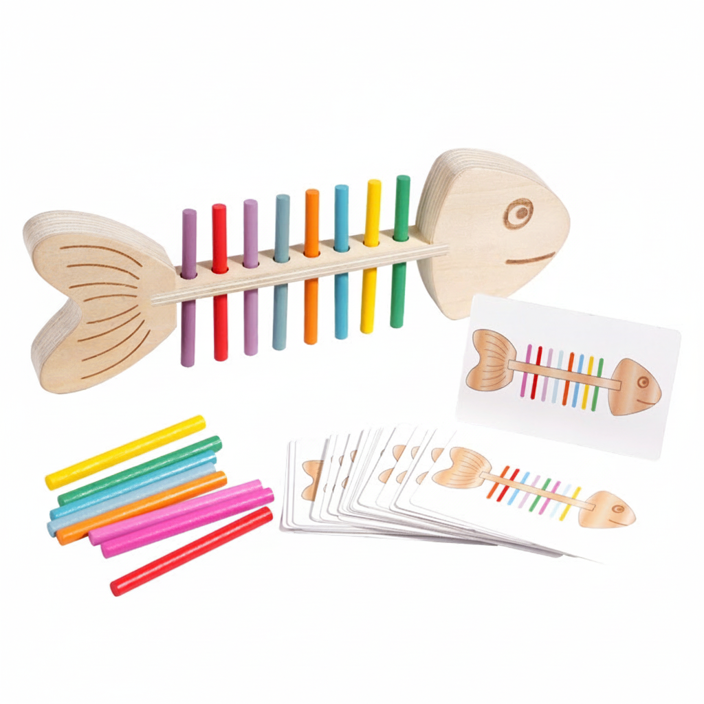 Juego Montessori de Espina de Pez para Colores - 5