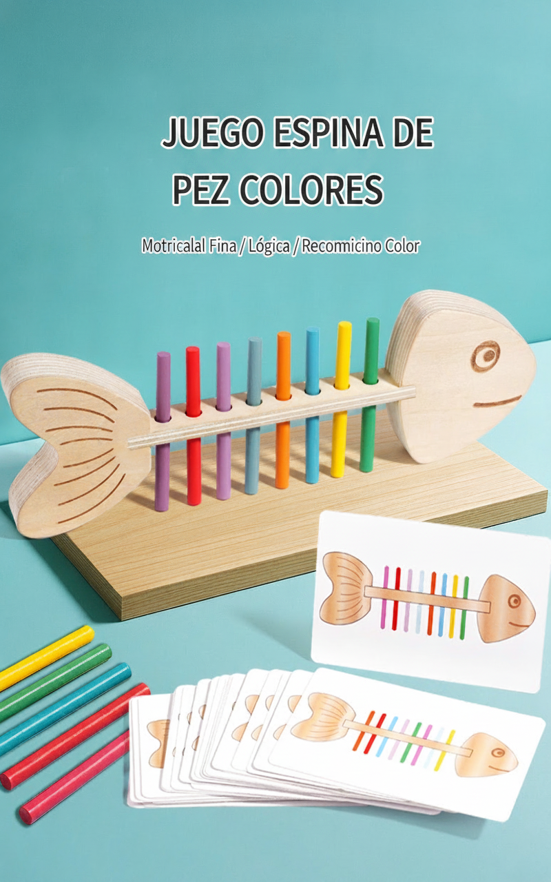 Juego Montessori de Espina de Pez para Colores - 7
