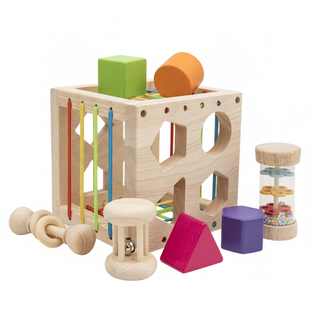 Juguete Montessori de madera encaja formas 15 cm - 4