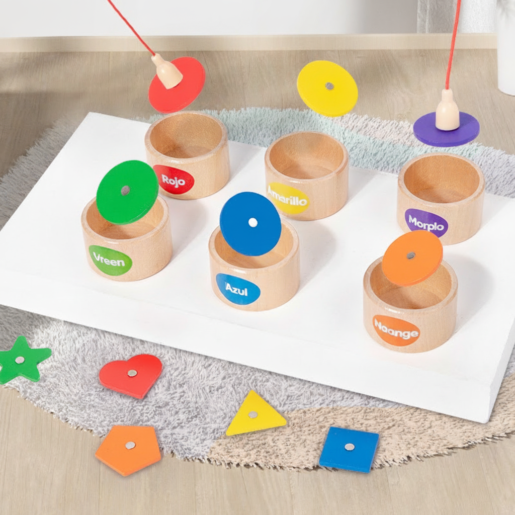 Juguete Montessori de Madera: Clasificación y Pesca 2 en 1 - 3