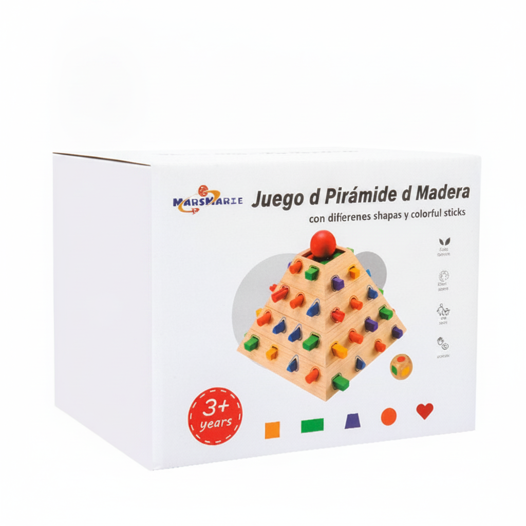 Juego de pirámide Montessori de madera para niños - 5