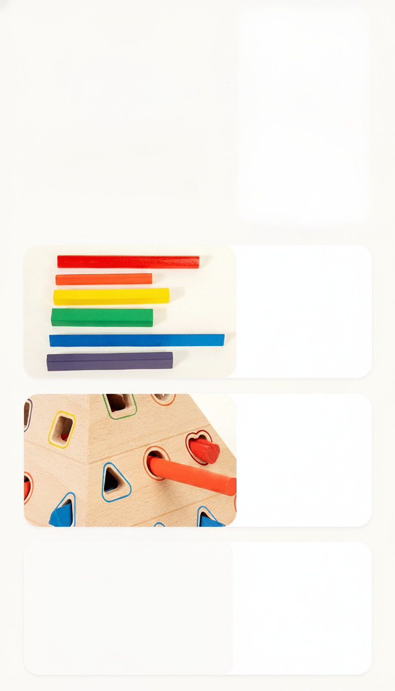 Juego de pirámide Montessori de madera para niños - 7