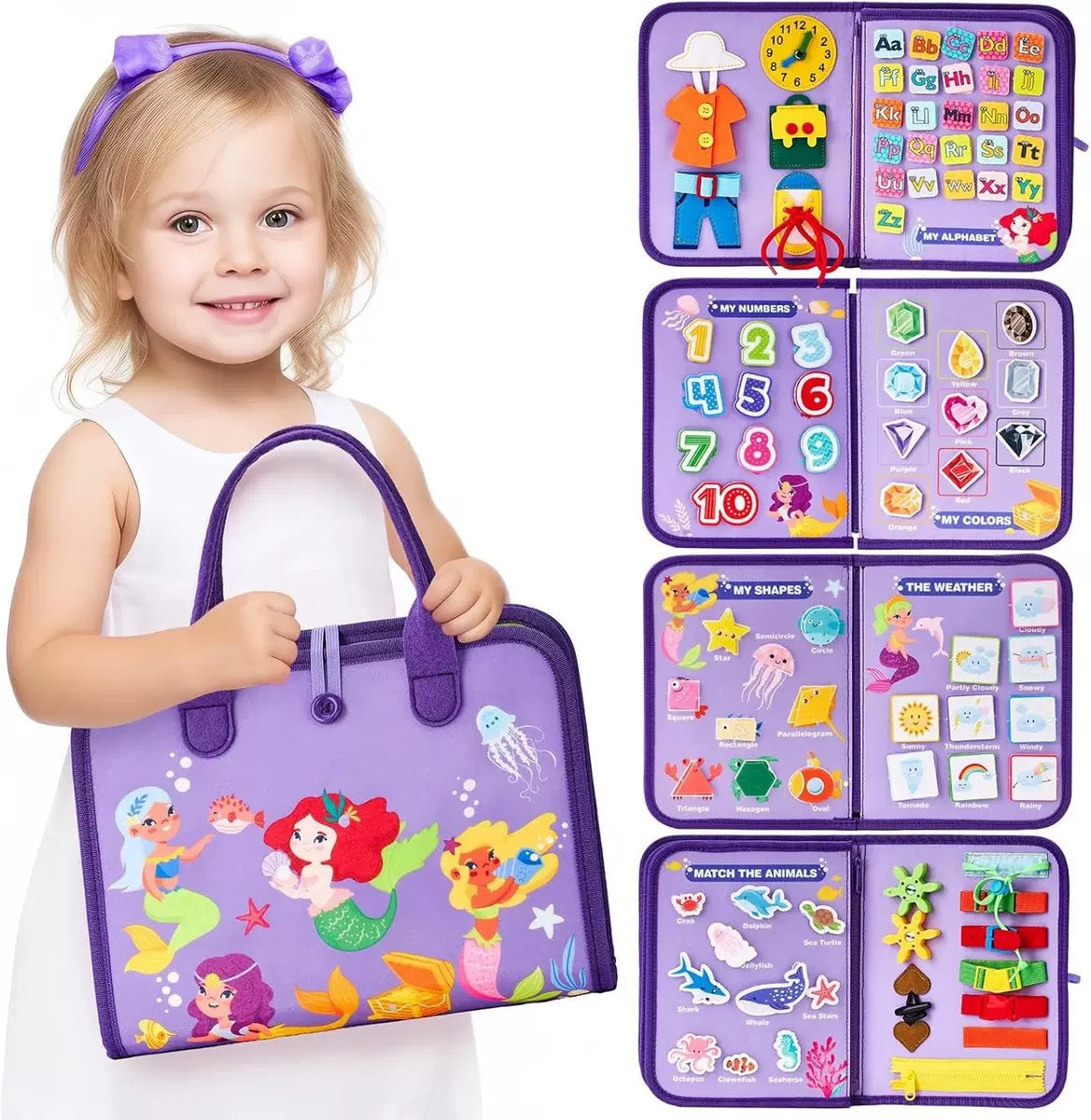 Tablero de Fieltro Montessori para Niños 3-6 Años