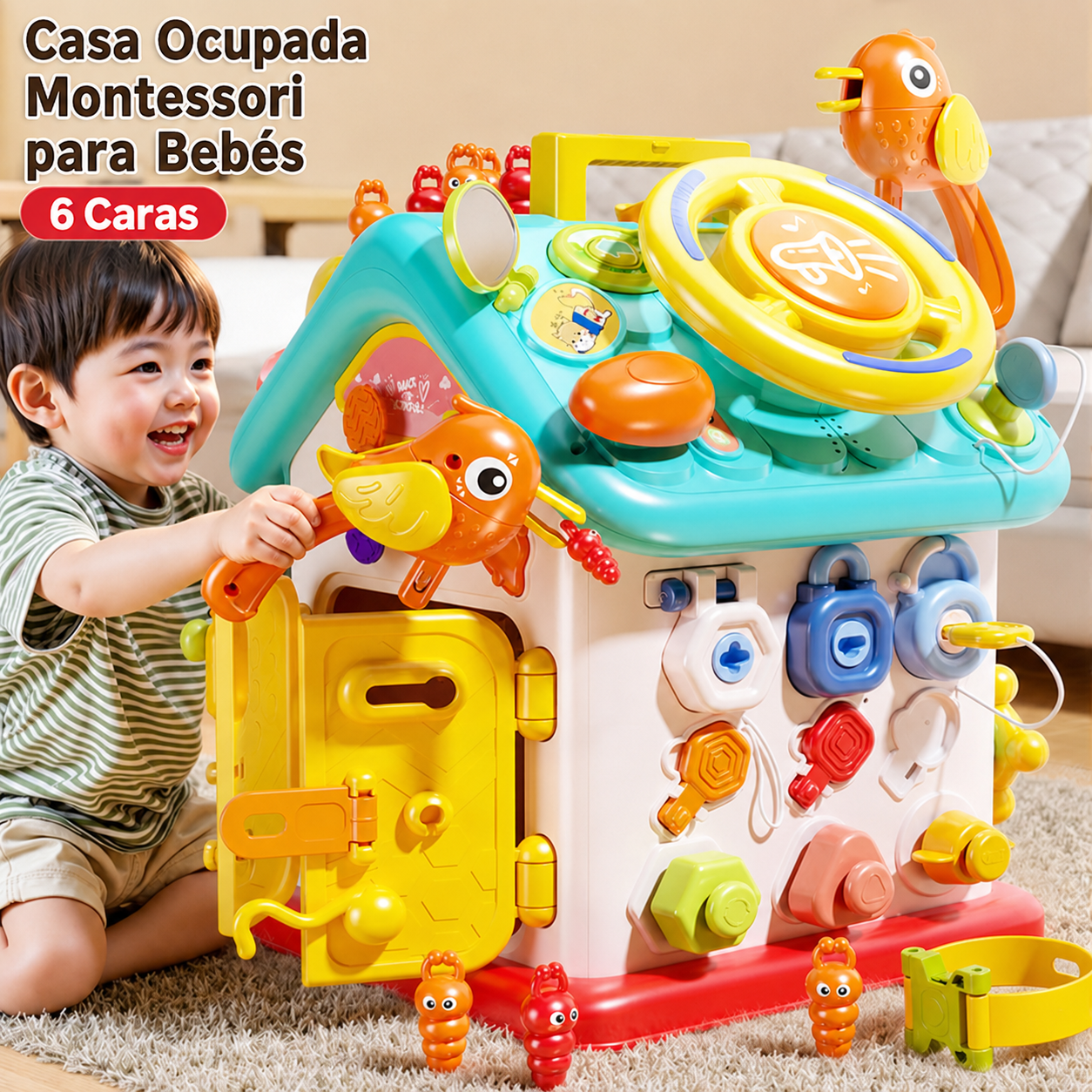Casa Ocupada Montessori para Bebés 6 Caras - 1