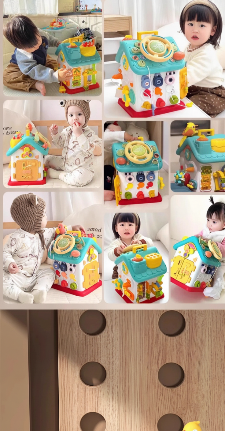 Casa Ocupada Montessori para Bebés 6 Caras - 6