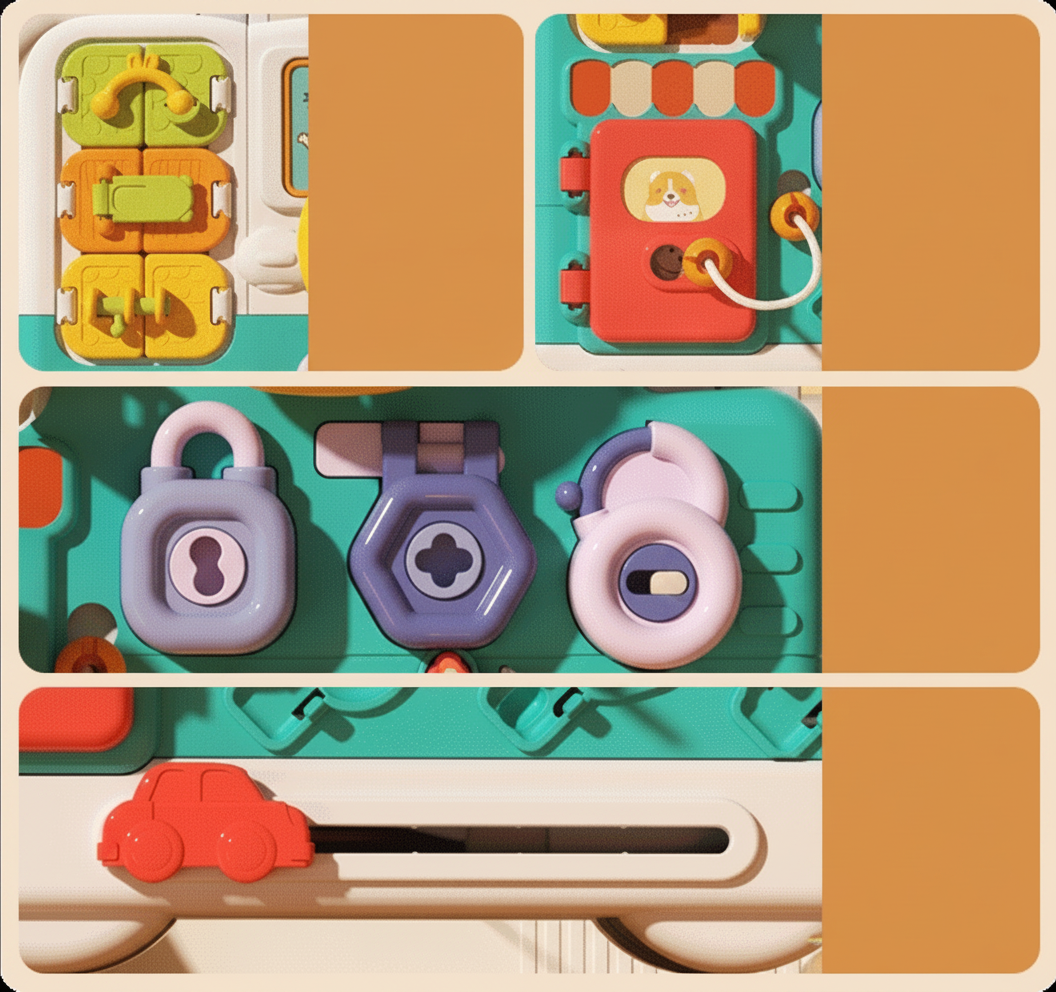 Tablero Montessori Multifuncional para Bebés 1-3 Años - 14