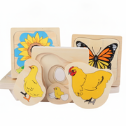 Rompecabezas Montessori de madera ciclos de vida 4-6 años - 1