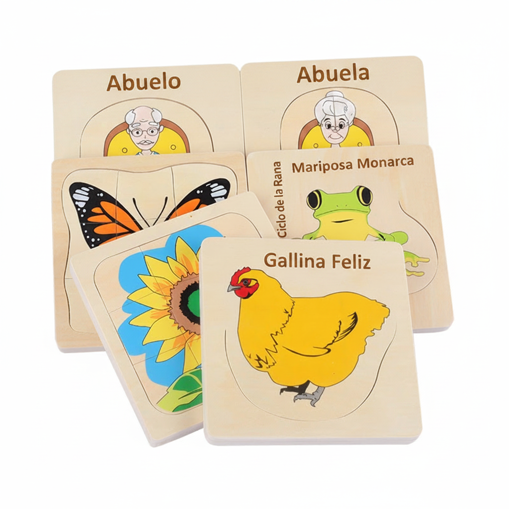 Rompecabezas Montessori de madera ciclos de vida 4-6 años - 5