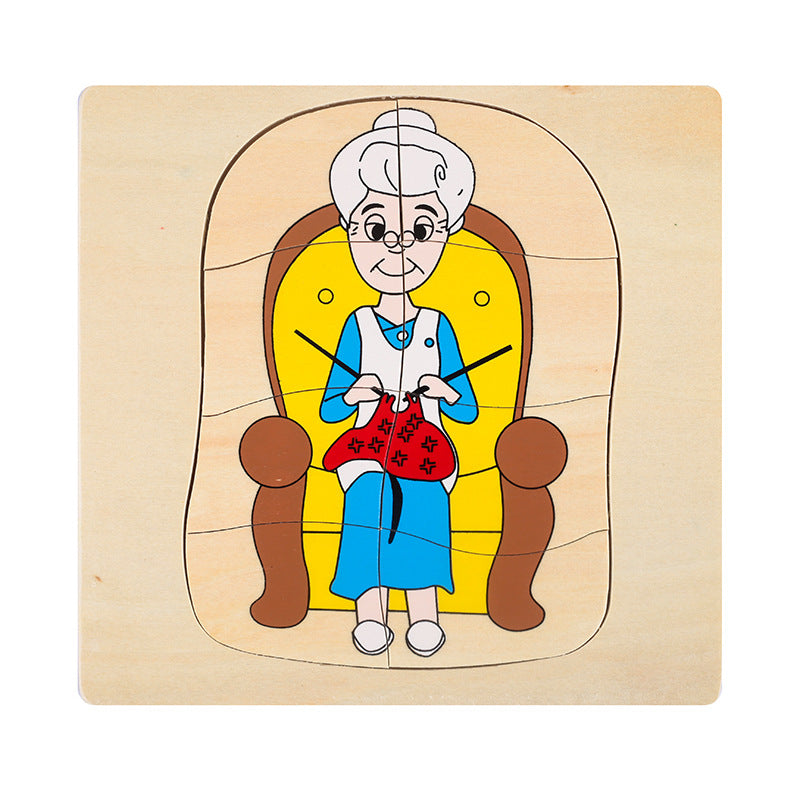 Rompecabezas Montessori de madera ciclos de vida 4-6 años