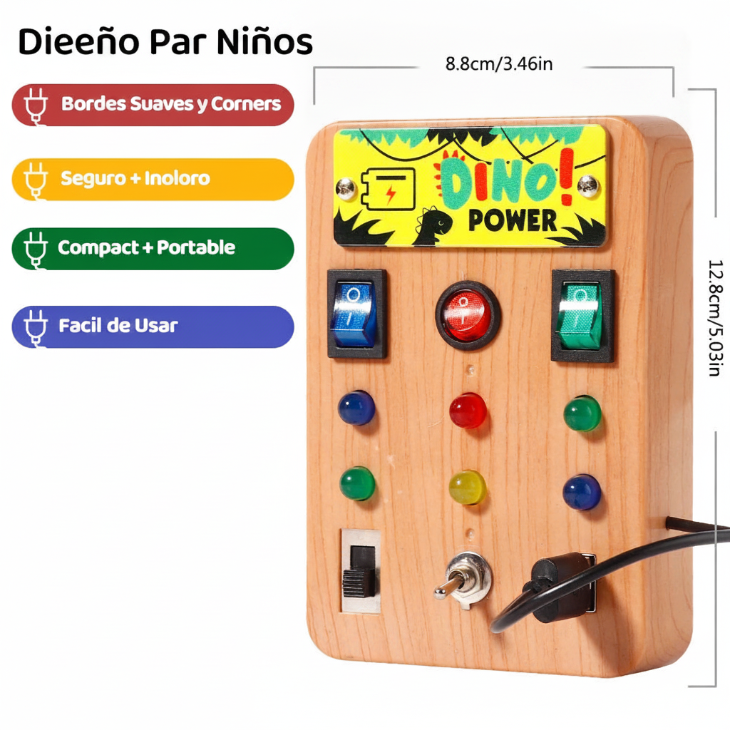 Tablero Montessori LED con Interruptores para Niños - 10