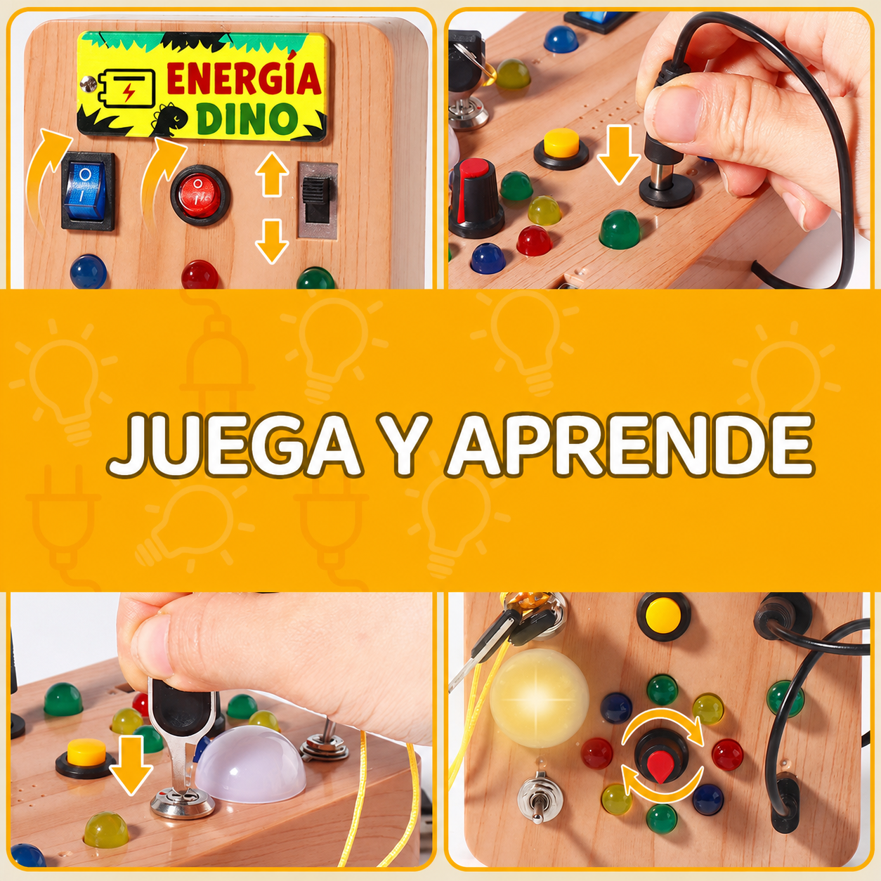 Tablero Montessori LED con Interruptores para Niños - 3