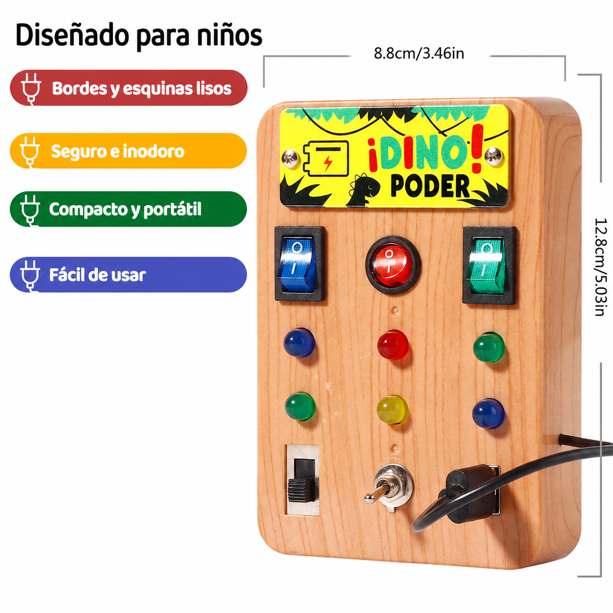 Tablero Montessori LED con Interruptores para Niños - 5