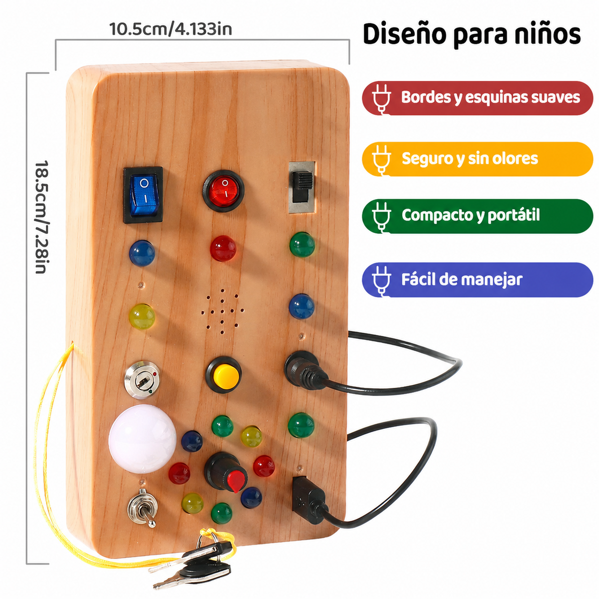 Tablero Montessori LED con Interruptores para Niños - 6