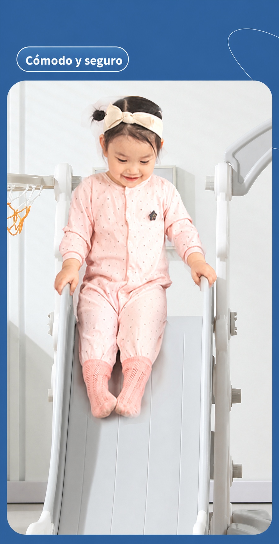 Resbaladilla infantil con columpio set de juego para casa - 15