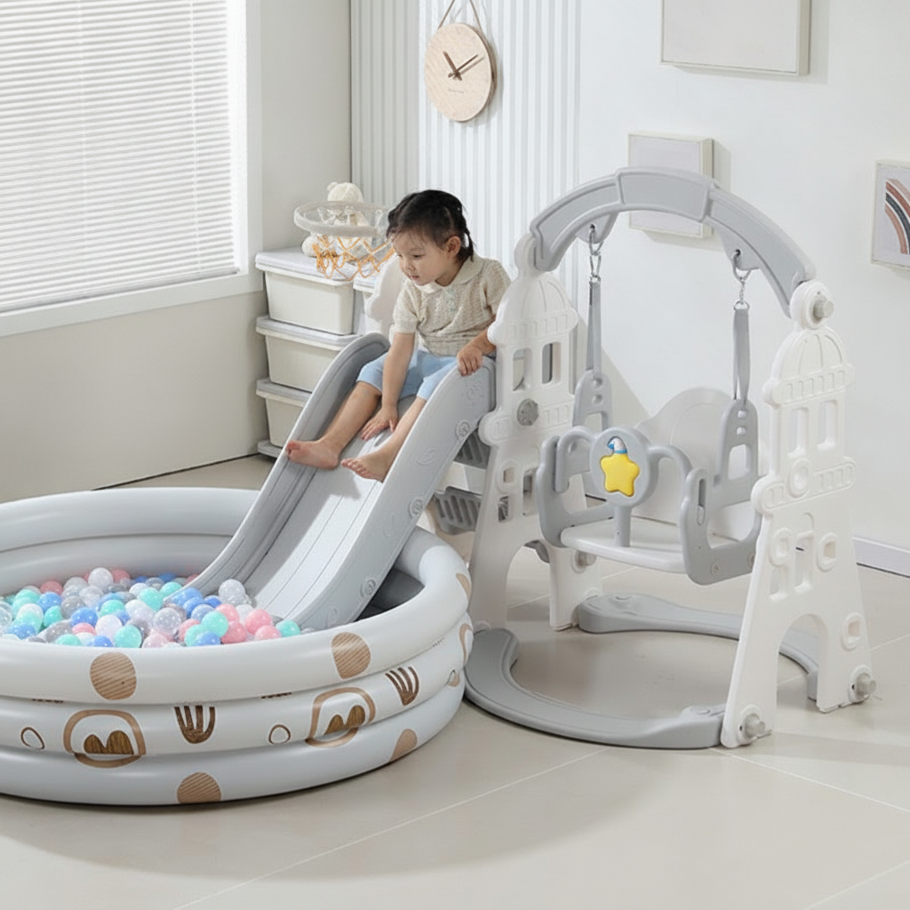 Resbaladilla infantil con columpio set de juego para casa - 2