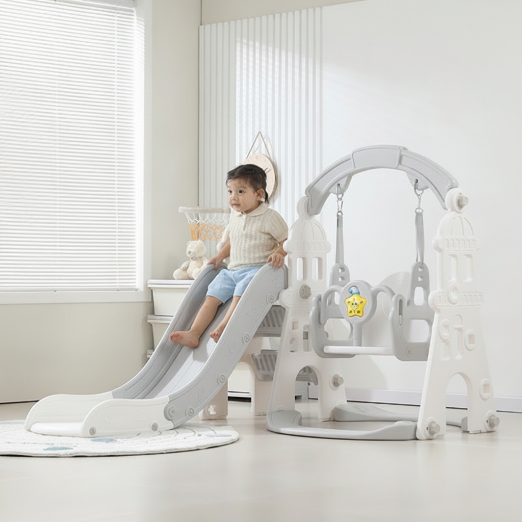Resbaladilla infantil con columpio set de juego para casa - 3