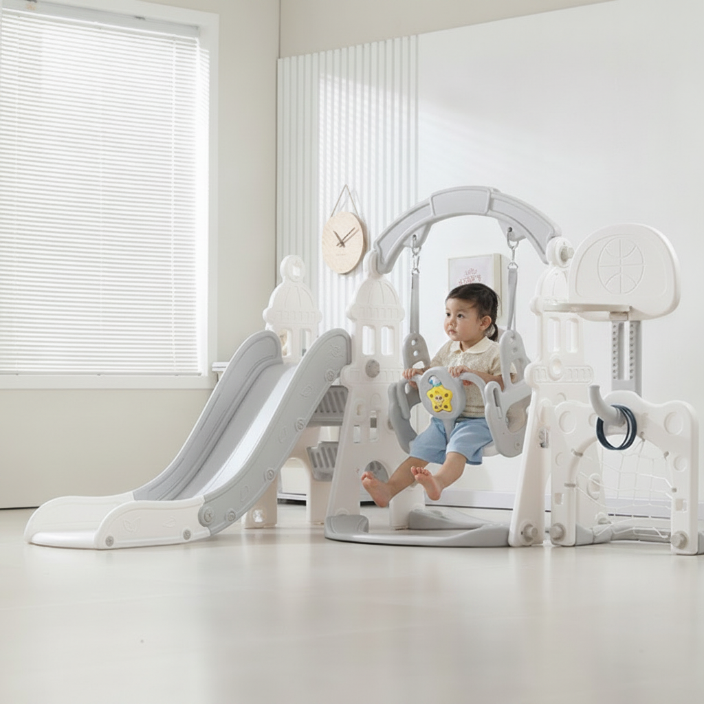 Resbaladilla infantil con columpio set de juego para casa - 4