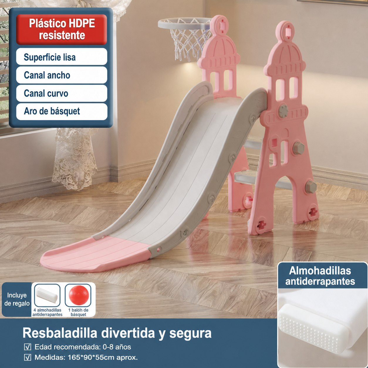 Resbaladilla infantil con columpio set de juego para casa
