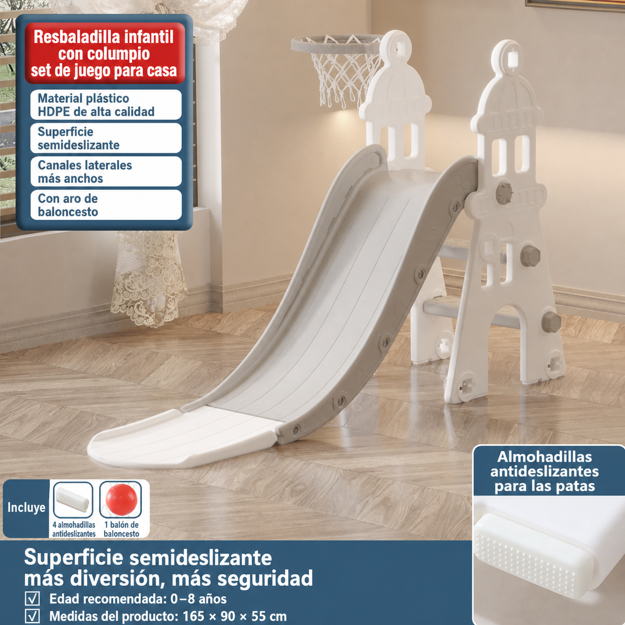 Resbaladilla infantil con columpio set de juego para casa