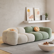 Sofá modular estilo crema tapizado en terciopelo suave - 1