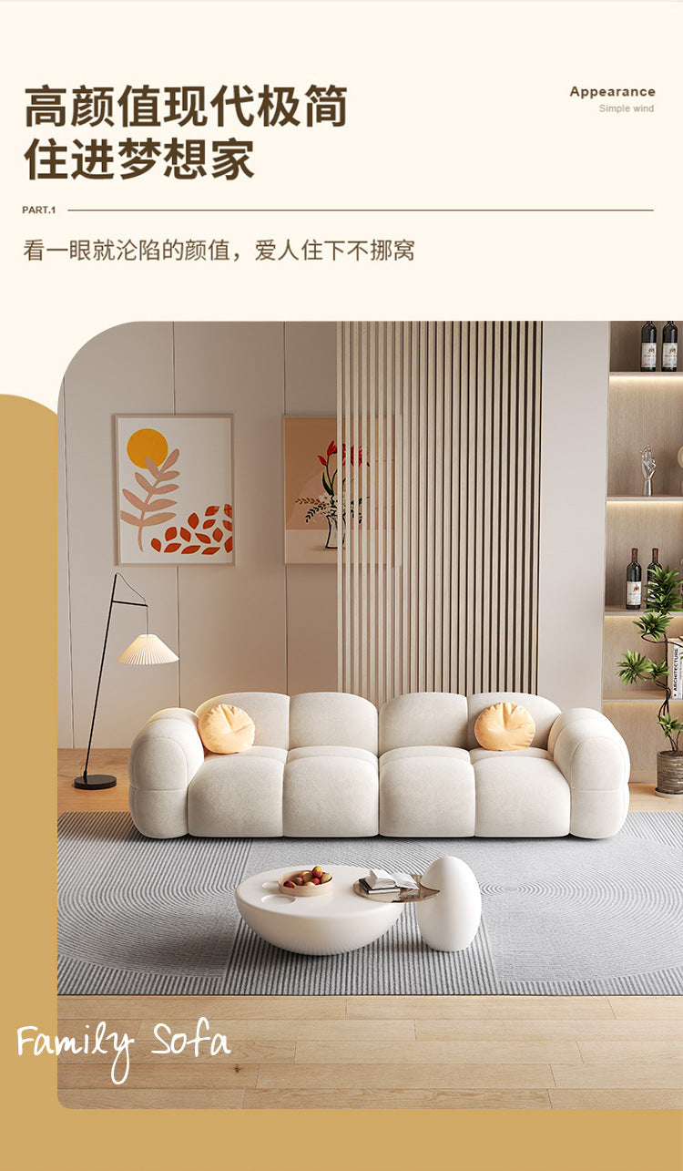 Sofá modular estilo crema tapizado en terciopelo suave - 10
